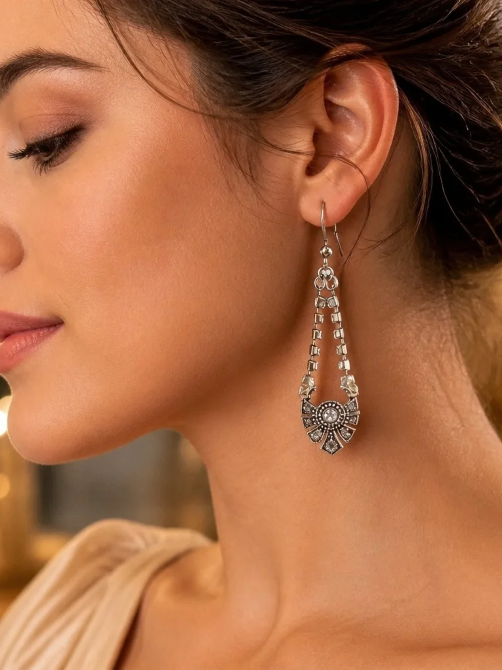 Silver Filigree Drop Earrings - Elegant Silver Statement